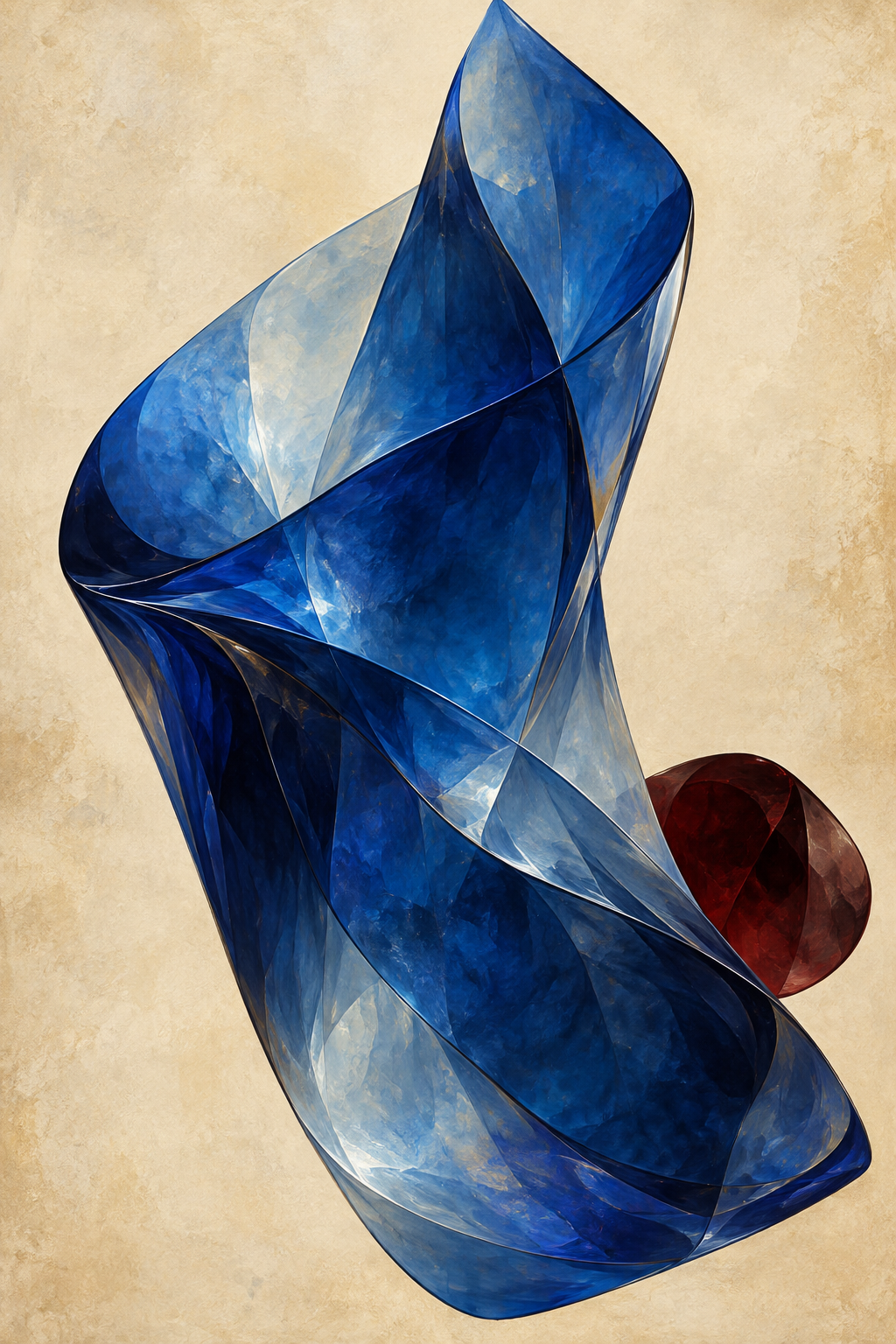 Cobalt Fold — original artwork detail; choose the finish and size on the product page.