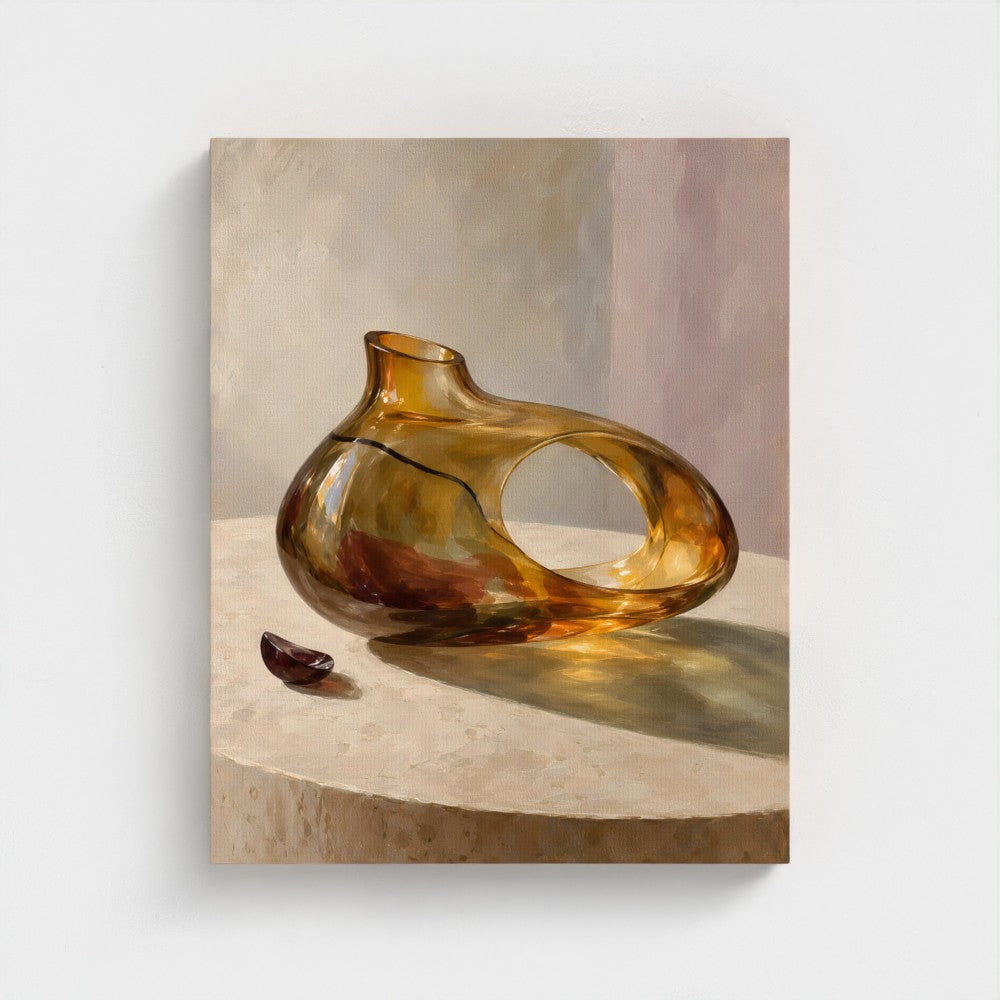 Amber Vessel of Absence — stretched canvas preview, representative 16 × 20 in size