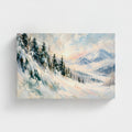 Carpathian Winter I — stretched-canvas preview, landscape 12 × 8 inches, mirror-wrapped edges.