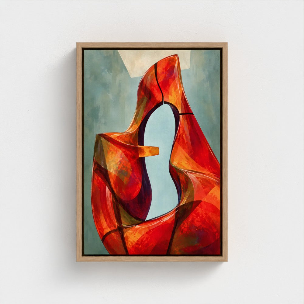 Lacuna Rouge — Natural float-framed canvas preview, 12 × 18 in representative size.