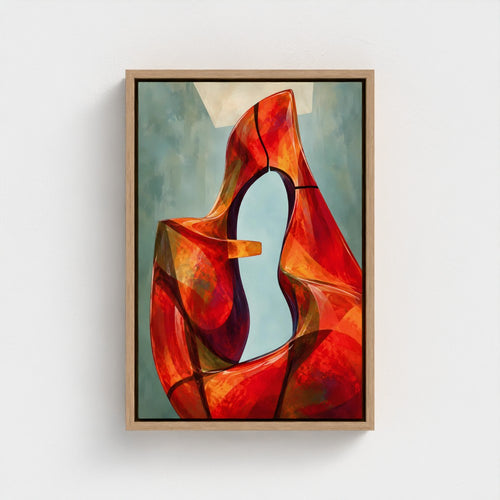 Lacuna Rouge — Natural float-framed canvas preview, 12 × 18 in representative size.