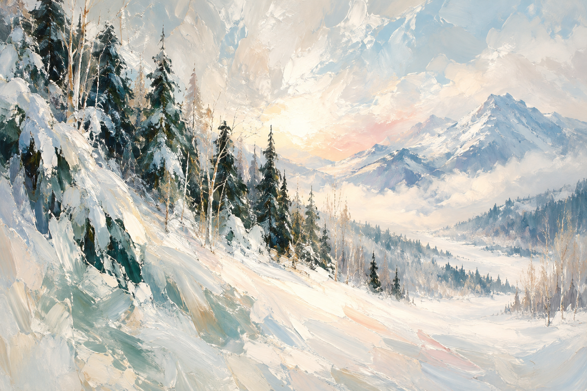 Carpathian Winter I — Snow Landscape Canvas Art