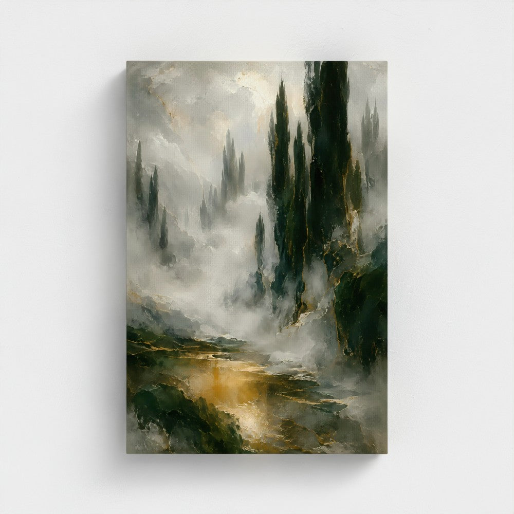Cypress Mist, 12 × 18 inch stretched canvas with mirror-wrapped edges and no outer decorative frame; genuine Prodigi product preview.