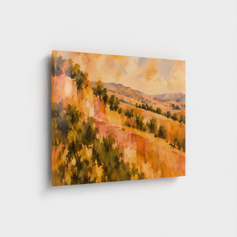 Golden Périgord I on a 10 mm acrylic panel, 18 × 12 in landscape — Prodigi product preview.