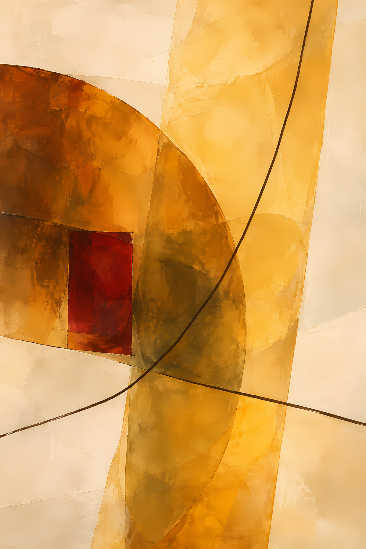 Honeyed Light in Amber Planes — Abstract Wall Art