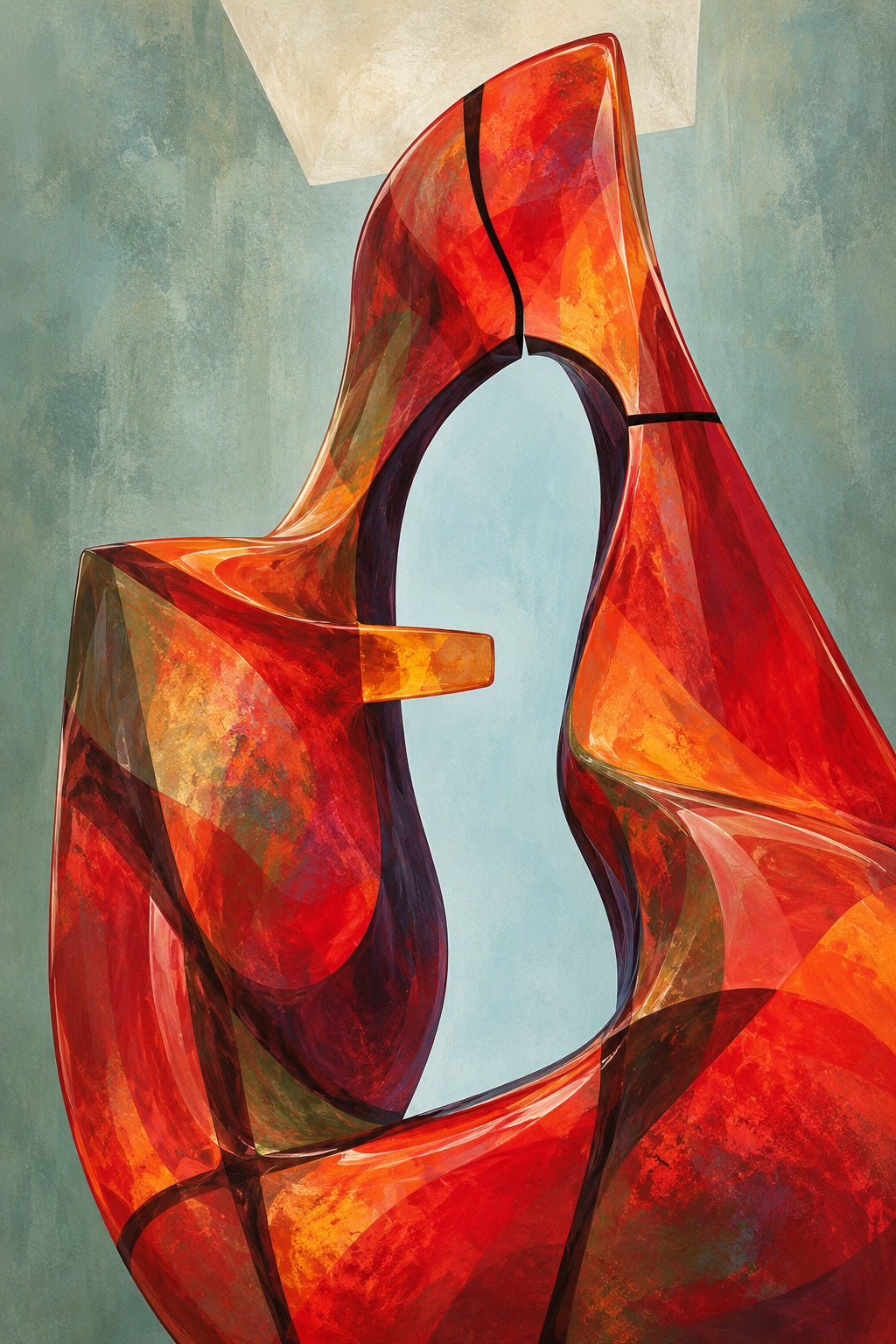 Lacuna Rouge — original artwork detail; choose the finish and size on the product page.