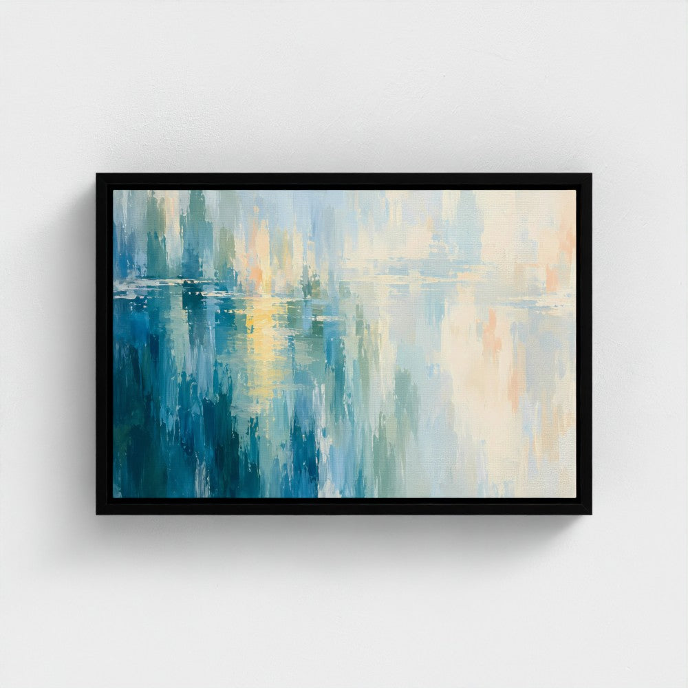 Bellagio Blue Hour — Float-framed canvas — Black, 18 × 12 in; Prodigi product preview showing this finish in a representative size.
