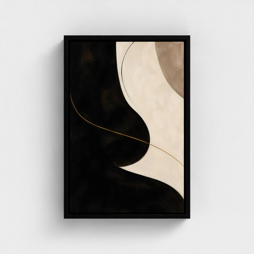 Noir Contour — Black float-framed canvas, 12 × 18 in; genuine Prodigi product preview.