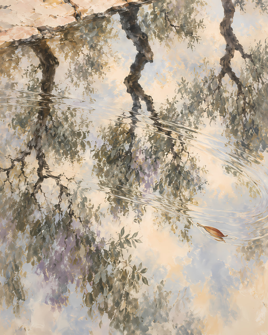 Olive Orchard After Rain — original artwork detail; choose the finish and size on the product page.