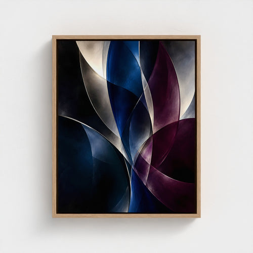 Nocturne — Natural wood float-framed canvas preview, representative 16 × 20 in size